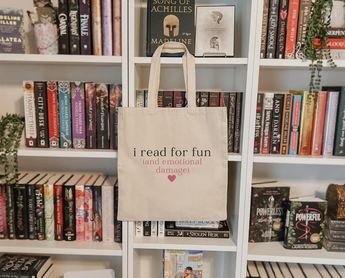 I Read for Fun and Emotional Damage Tote Bag