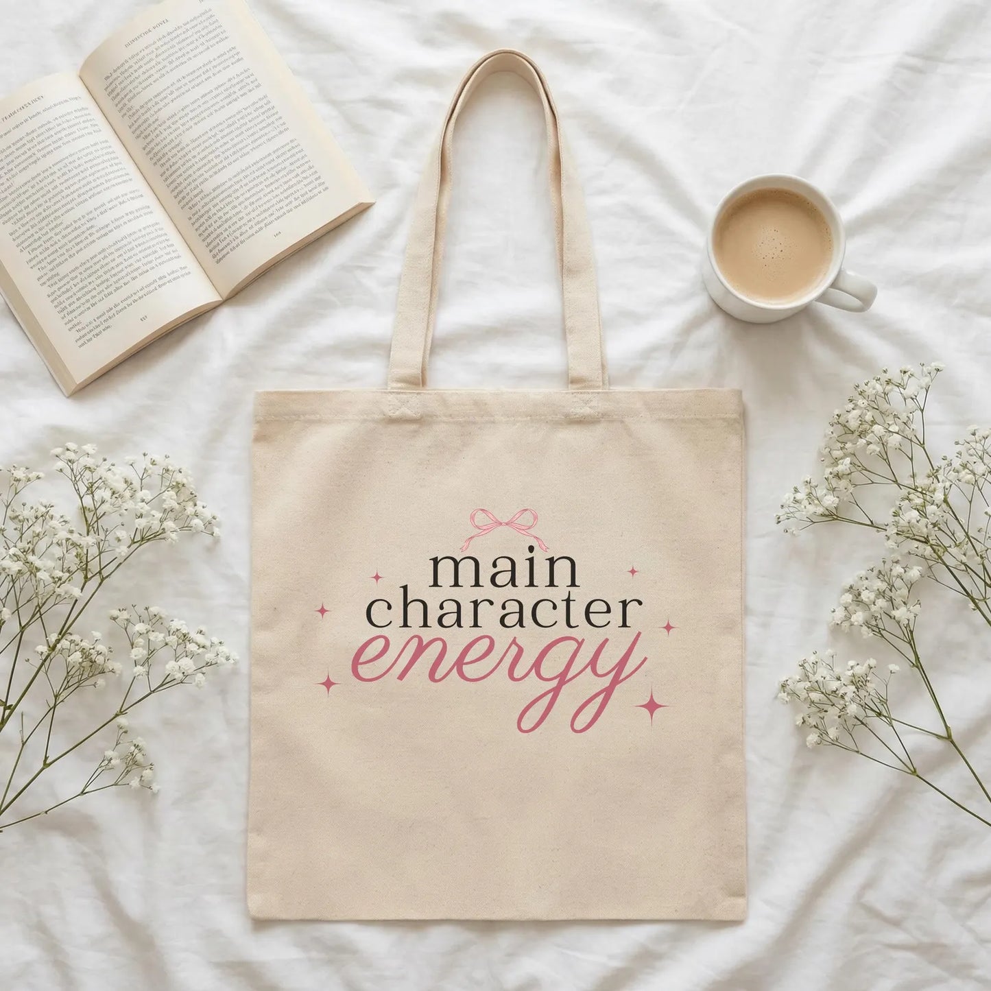 Main Character Energy Bookish Tote Bag