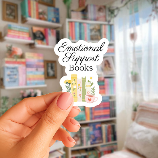 Emotional Support Books Sticker - 3"