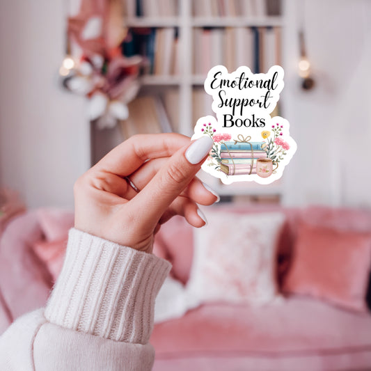 Emotional Support Books Sticker - 3"