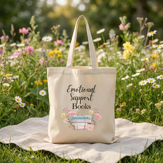 Emotional Support Books Tote Bag