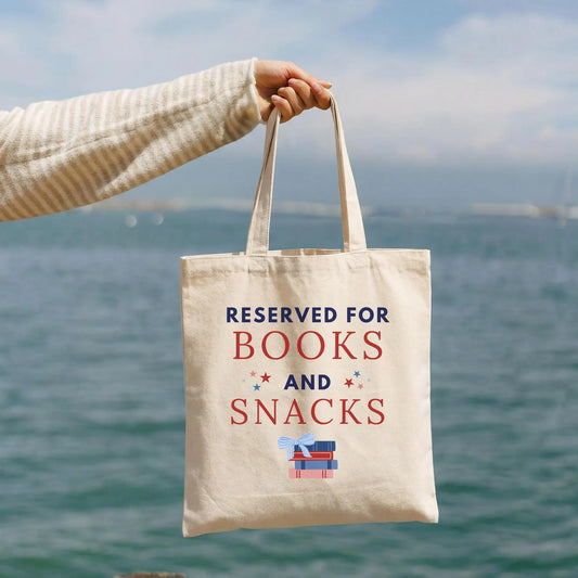 Reserved for Books and Snacks Canvas Tote